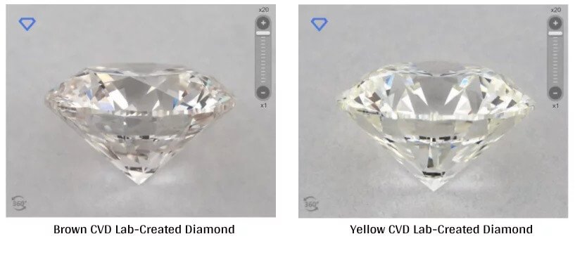 brown vs yellow cvd diamond