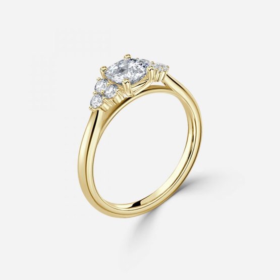Anika Cushion Cluster Engagement Ring