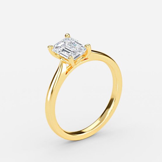 Violette Emerald Solitaire Engagement Ring