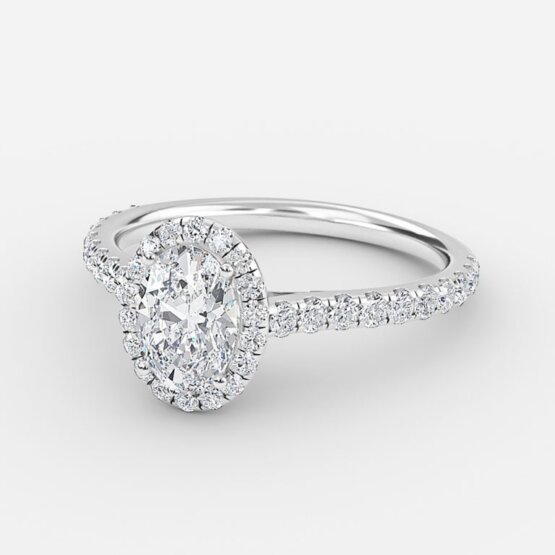 Henssy Oval Halo Engagement Ring