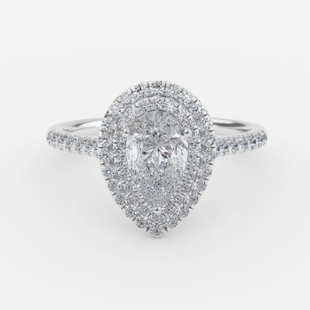 Laila Pear Halo Engagement Ring