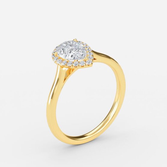 Levi Pear Halo Engagement Ring