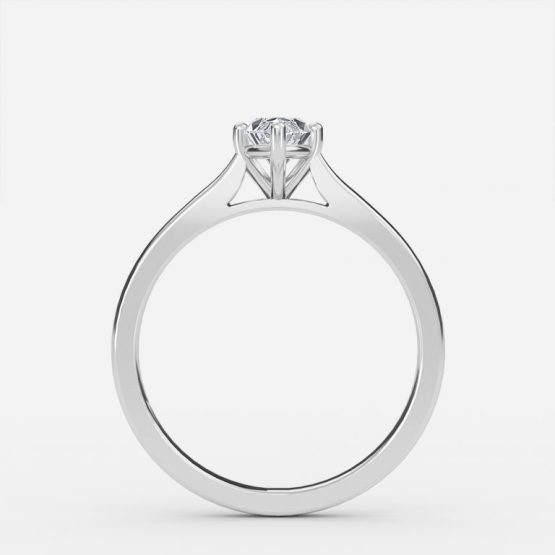 Lotus Plain Marquise Solitaire Engagement Ring