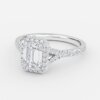2 carat emerald cut diamond ring with halo