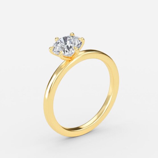 Avery Plain Round Solitaire Engagement Ring