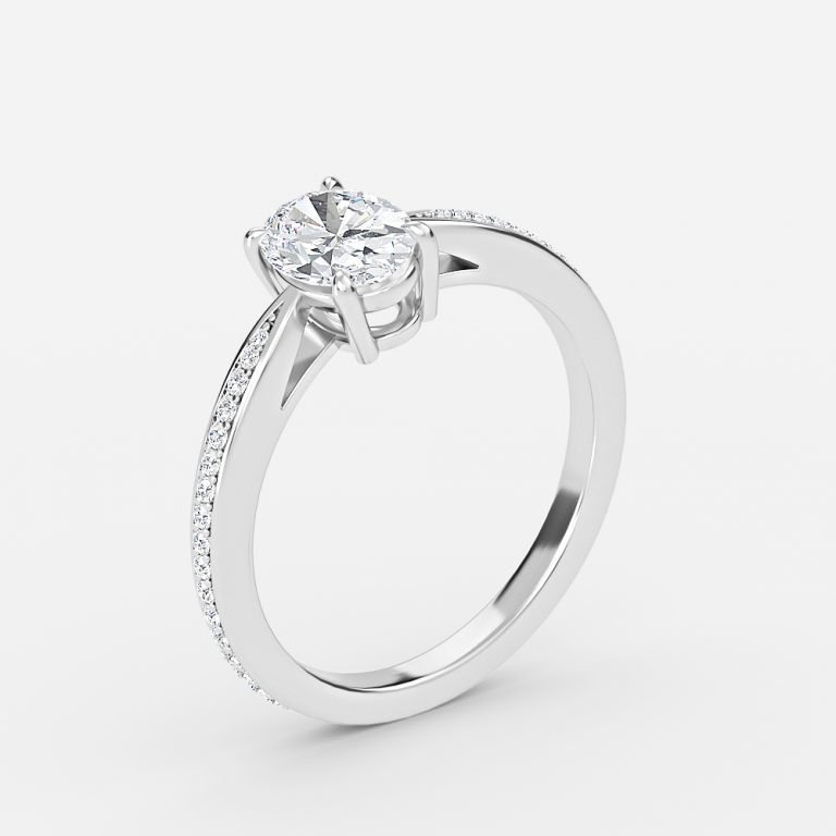4 ct oval ring with diamond band