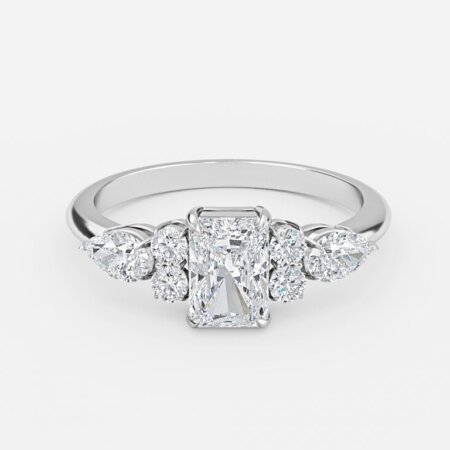 Avery Radiant Three Stone Engagement Ring