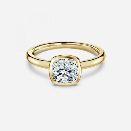 2.97ct Aerin Cushion Bezel Engagement Ring In 14K Yellow Gold (US Size:5.5)
