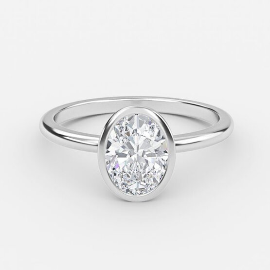 bezel set oval diamond ring