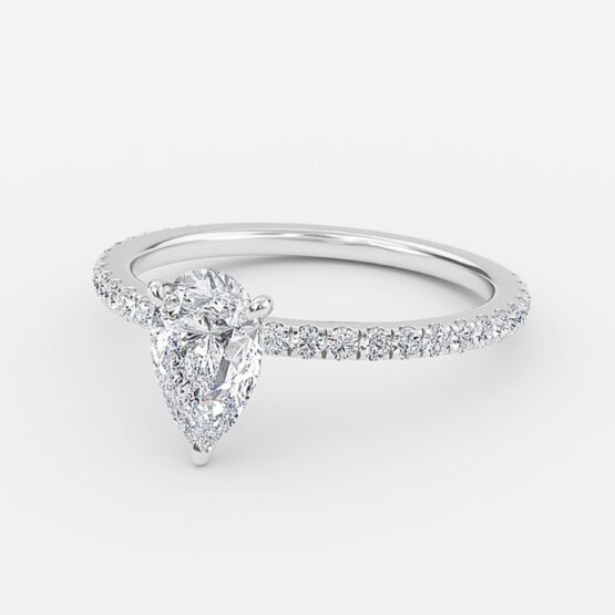 dainty pear diamond band rings white gold