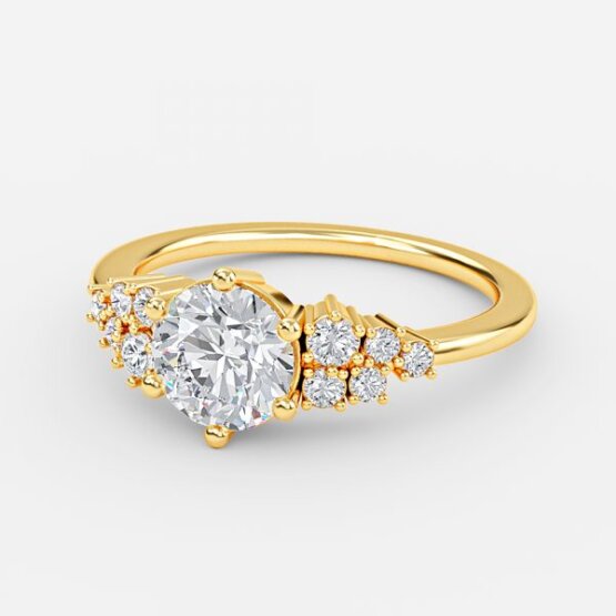 Jessica Round Cluster Engagement Ring