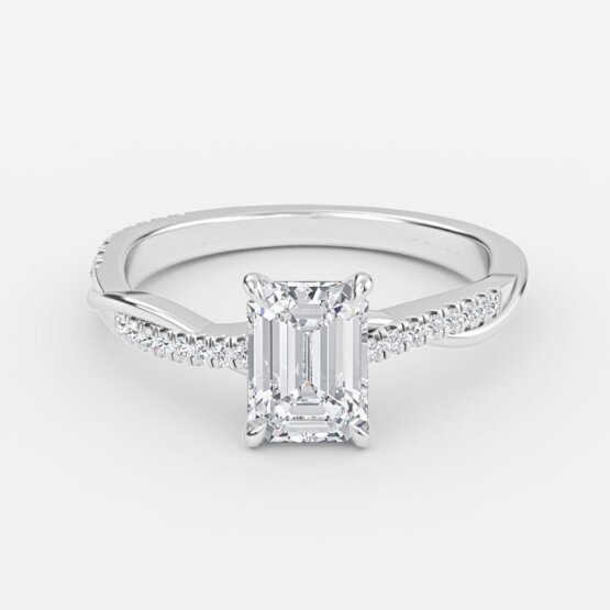 emerald cut diamond band ring