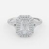 halo emerald cut engagement rings