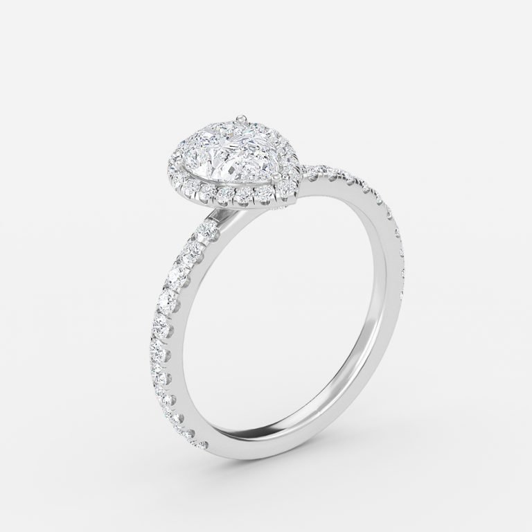 halo pear shaped engagement ring