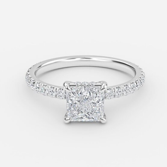 hidden halo princess cut engagement rings