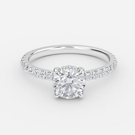 Lucian Round Hidden Halo Engagement Ring