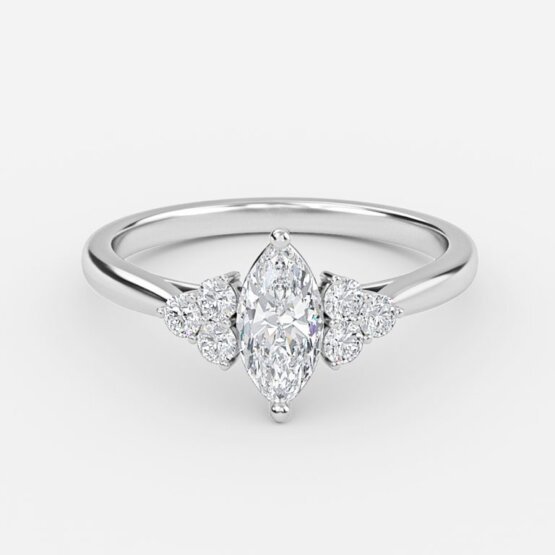 marquise cluster diamond ring gold