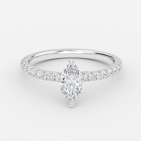 Josephine Marquise Diamond Band Engagement Ring