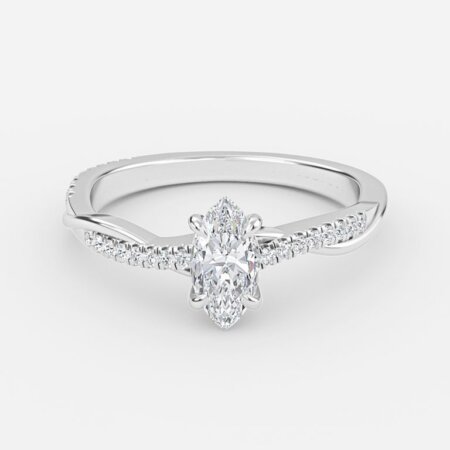 Nefereti Marquise Diamond Band Engagement Ring