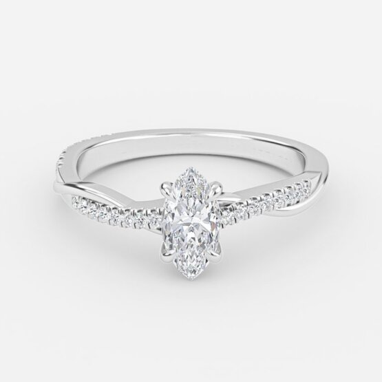 marquise diamond engagement ring with diamond band