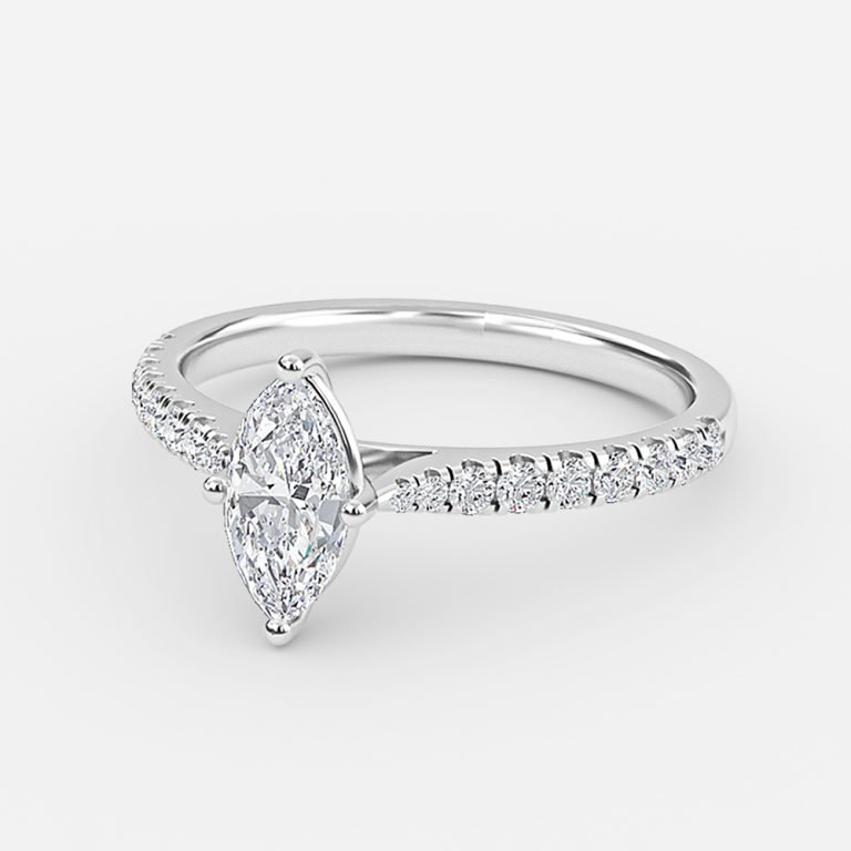 marquise engagement ring and wedding band