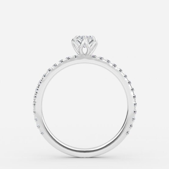 marquise engagement ring with diamond band