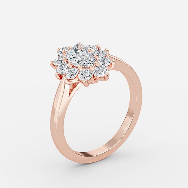 marquise shaped cluster diamond ring