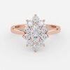 marquise shaped diamond cluster ring