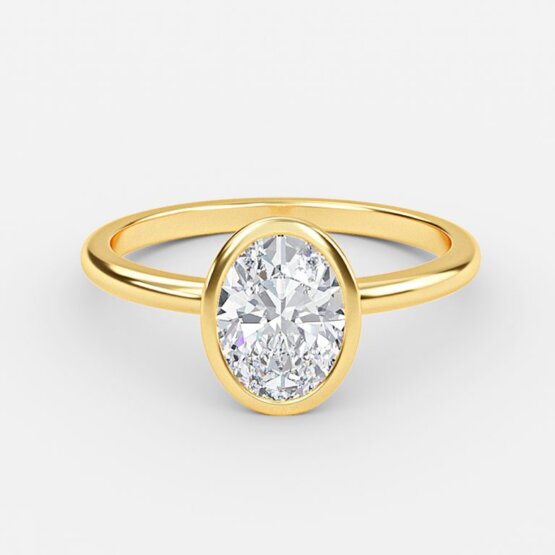 oval bezel engagement ring