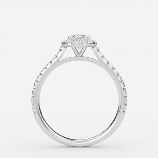 Henssy Oval Halo Engagement Ring