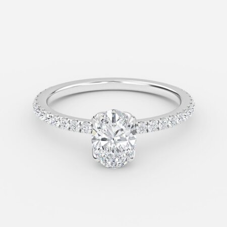 Moonlight Oval Diamond Band Engagement Ring