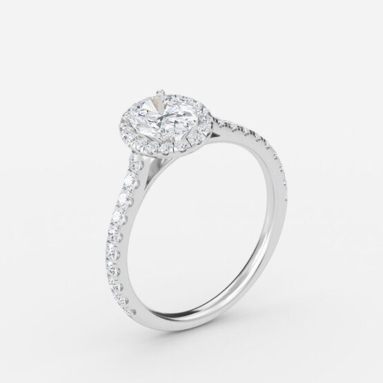 Henssy Oval Halo Engagement Ring