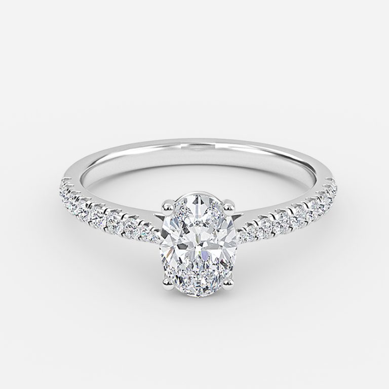 oval diamond wedding band