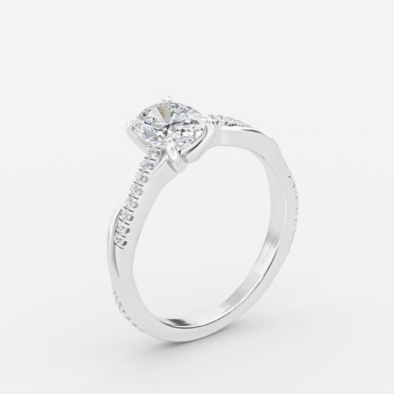 oval engagement ring diamond band