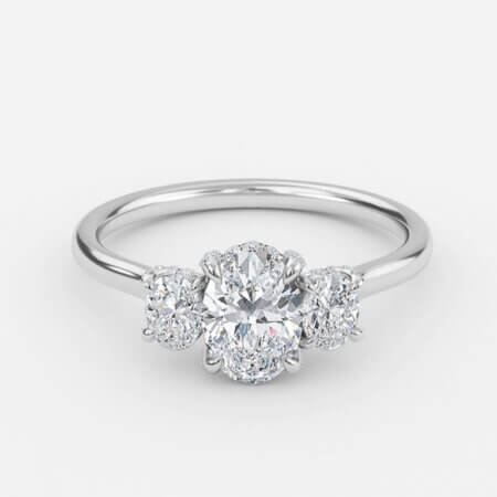 Kensley Oval Three Stone Engagement Ring
