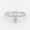 pear solitaire ring with diamond band