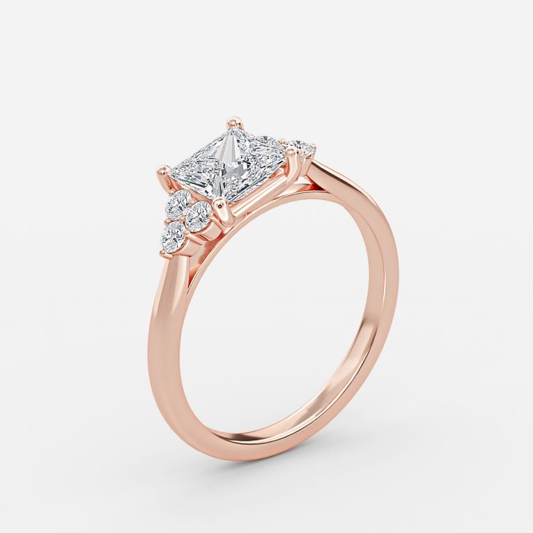 princess cut cluster diamond ring