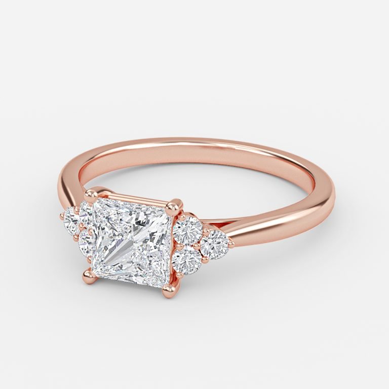 princess cut diamond cluster engagement rings