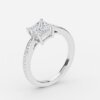 princess cut diamond engagement ring with diamond band