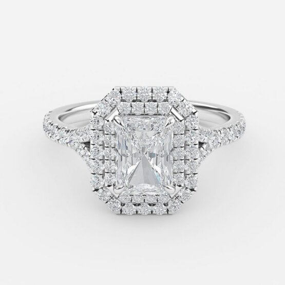 Aalia Radiant Halo Engagement Ring