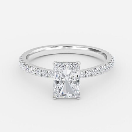 Crown Radiant Diamond Band Engagement Ring
