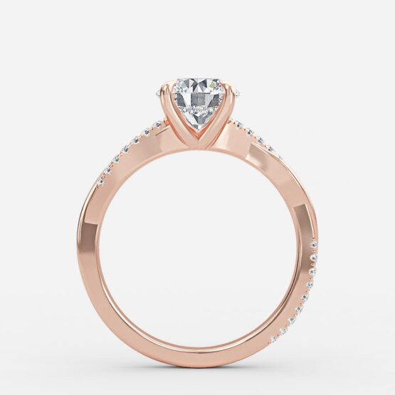 Nefereti Round Diamond Band Engagement Ring