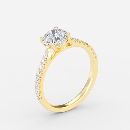 Aradia Round Diamond Band Engagement Ring