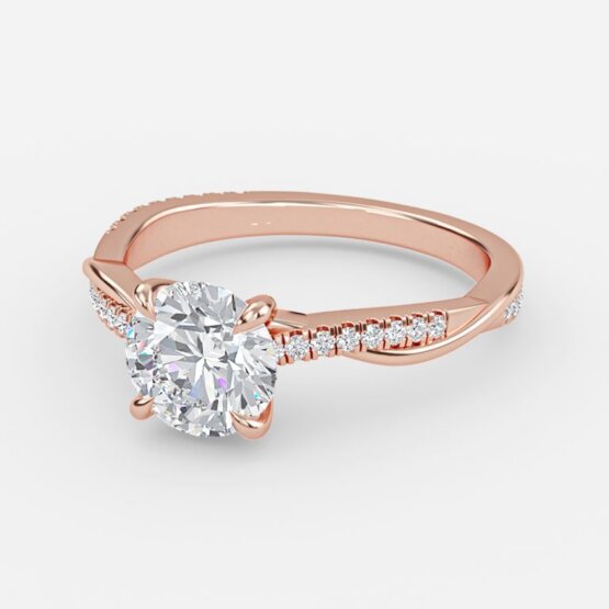 Nefereti Round Diamond Band Engagement Ring