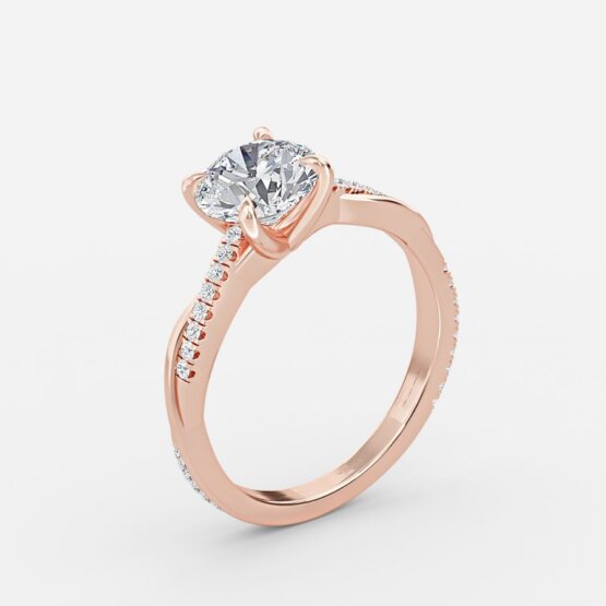 Nefereti Round Diamond Band Engagement Ring