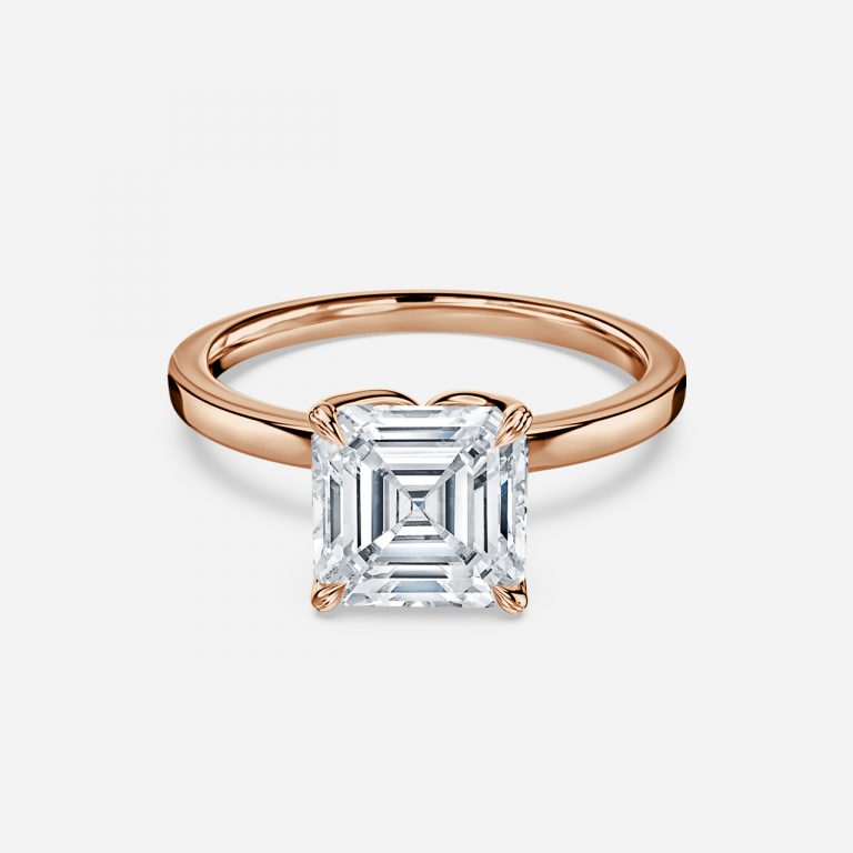 Jiani Asscher Lab Created Diamond Solitaire Engagement Ring