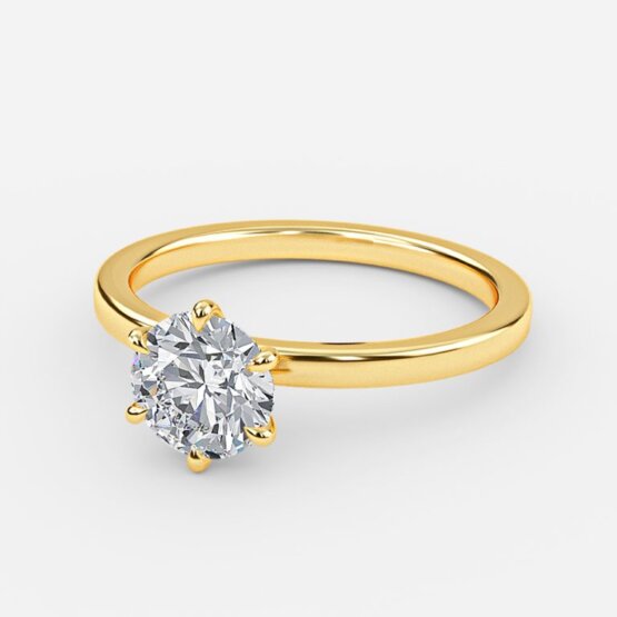 Avery Plain Round Solitaire Engagement Ring