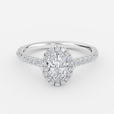 Henssy Oval Halo Engagement Ring