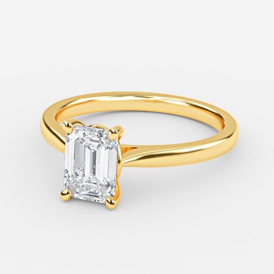Violette Emerald Solitaire Engagement Ring