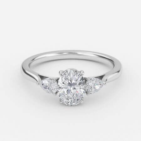 Nita Oval Three Stone Engagement Ring